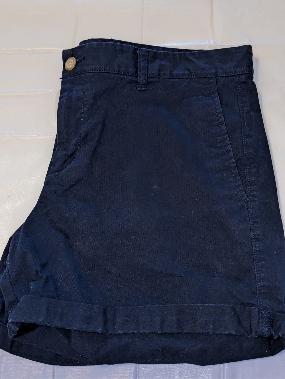 Vtg Gap Women 12 Blue Kackis By GAP Girlfriend Shorts Cuffs Pockets Soft - Picture 5 of 6